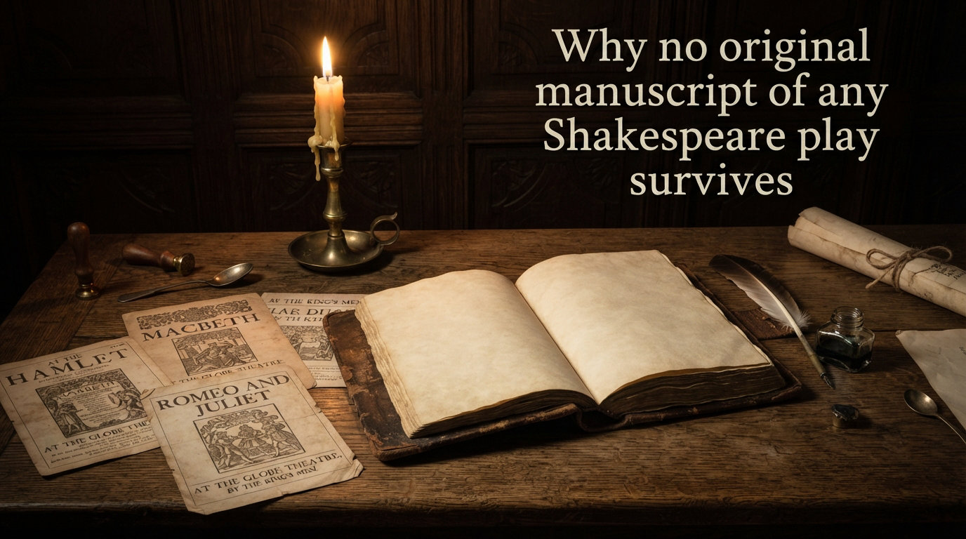 Why no original manuscript of any Shakespeare play survives