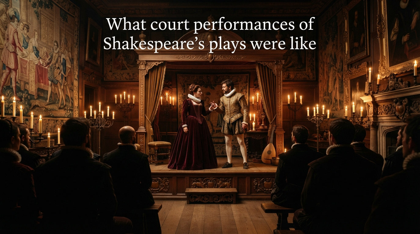 What court performances of Shakespeare's plays were like