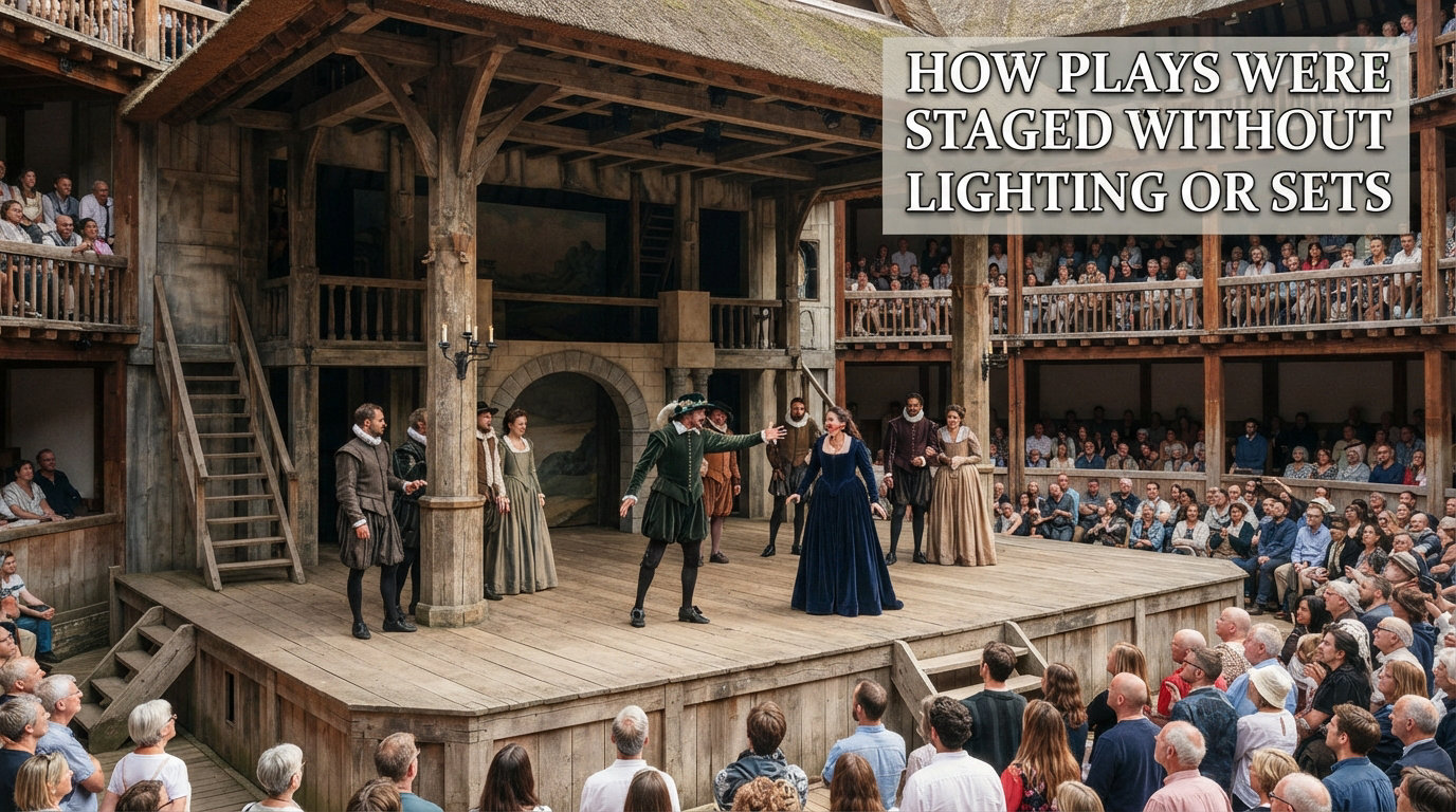 How plays were staged without modern lighting or sets