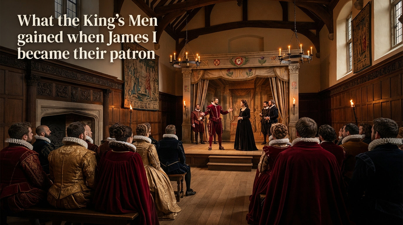 What the King's Men gained when James I became their patron
