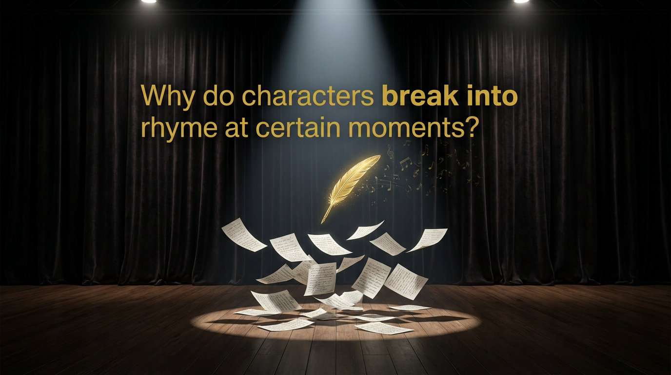 Why do characters break into rhyme at certain moments?