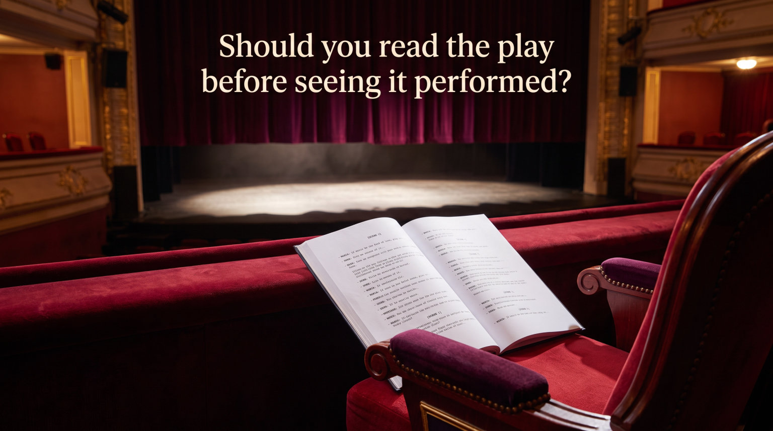 Should you read the play before seeing it performed?