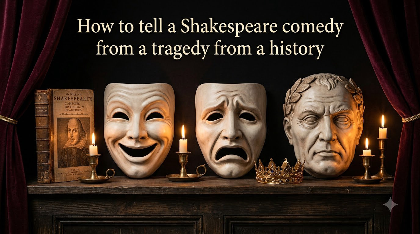How to tell a Shakespeare comedy from a tragedy from a history