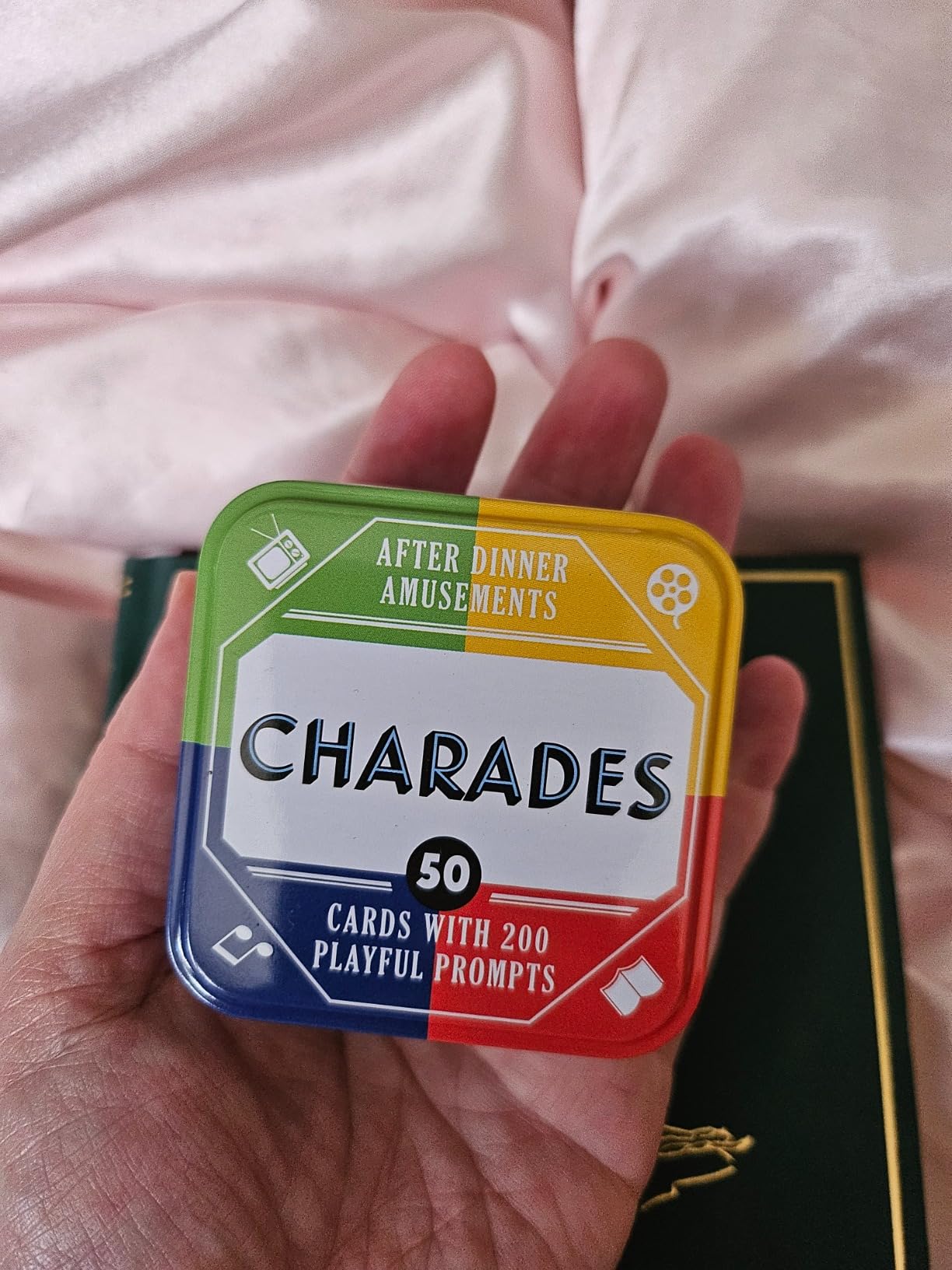 After Dinner Amusements: Charades: 50 Cards with 200 Playful Prompts (Charades Game for Adults and Family, Portable Camping and Holiday Games) customer photo 2