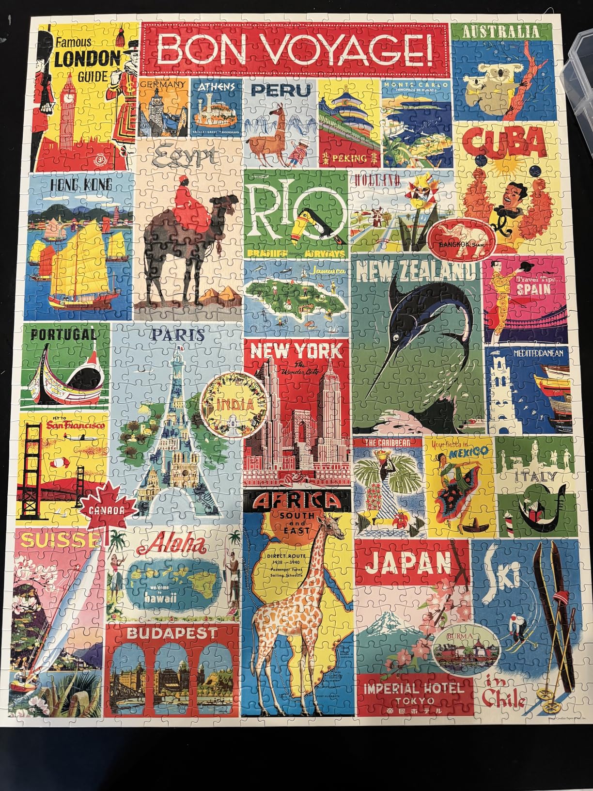 Cavallini 1000 Piece Puzzle, Vintage Travel customer photo 1