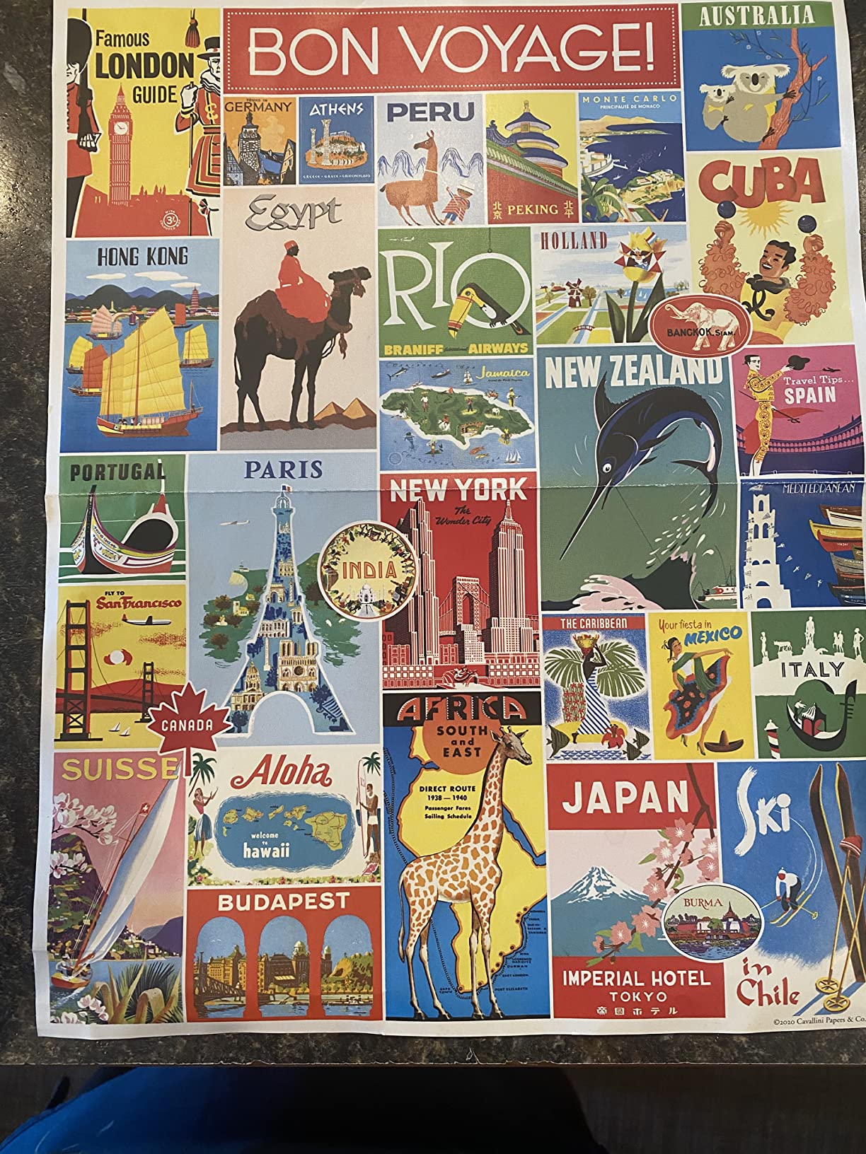 Cavallini 1000 Piece Puzzle, Vintage Travel customer photo 2