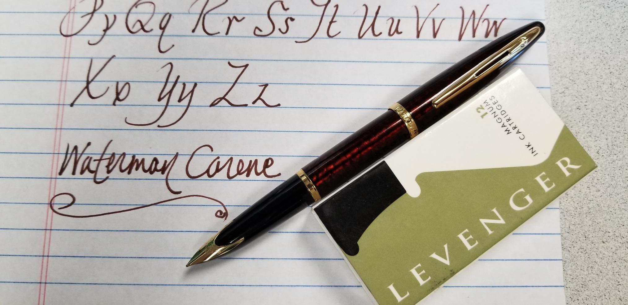 Waterman Carène Black Sea Fountain Pen High-Gloss Black & 23k Gold Clip Medium Nib with Blue Ink Cartridge Gift Box customer photo 2
