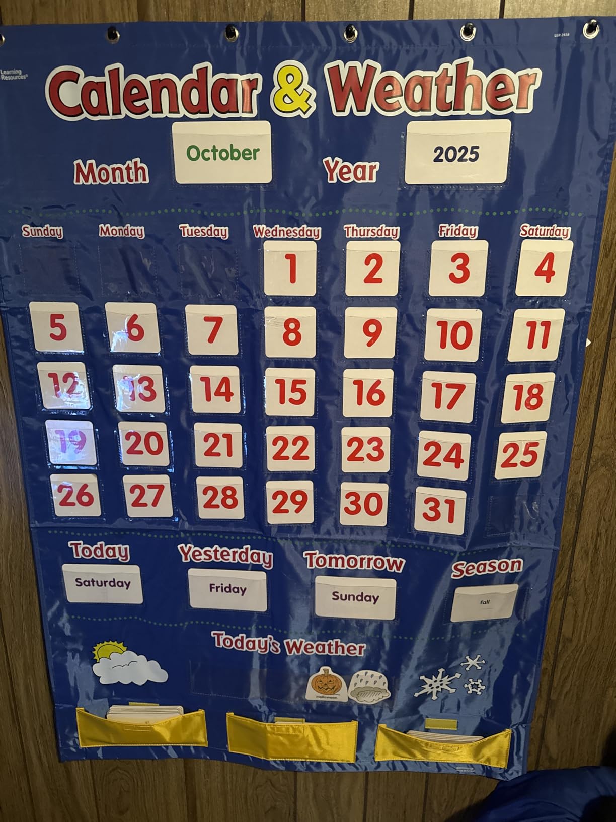 Learning Resources Calendar & Weather Pocket Chart - Classroom Must Haves, Teacher Supplies, Back To School, Daily Routine For Kids, Kindergarten and Homeschool Essentials, Vocabulary Flash Cards customer photo 2
