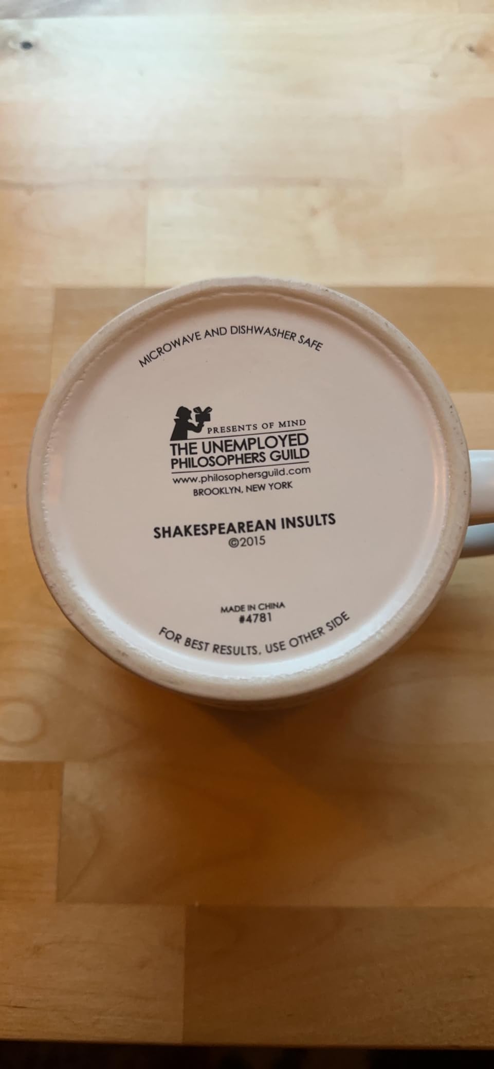 The Unemployed Philosophers Guild Shakespearean Insults Coffee Mug - Shakespeare's Wittiest and Meanest Insults - Comes in a Fun Gift Box, 14 oz. customer photo 1