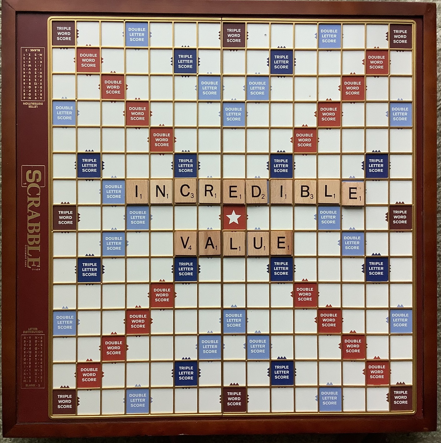 WS Game Company Scrabble Giant Deluxe Edition Rotating Wooden Board Game | Classic Word Game, Oversized Game Board, Turntable, Raised Tile Grid, for Adults, Families and Kids, 2-4 Players 8 and Up customer photo 1