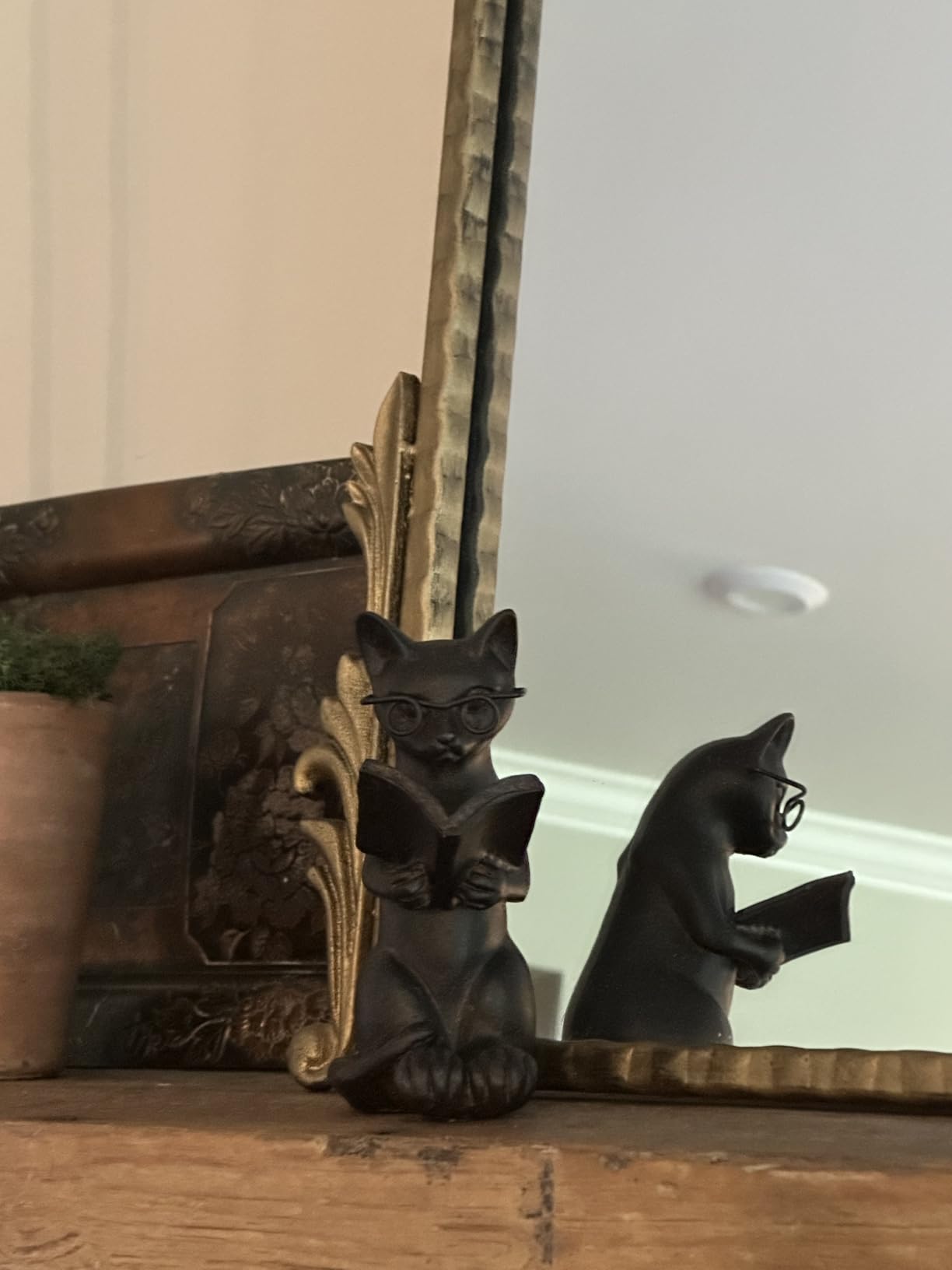 Young's Inc Cat Figurine - Cute Cat Statue - Whimsical Cat Decor for Cat Lovers, Collectibles and Meditation Decor - Cat with Eye Glasses - 4'' L X 3'' W X 5'' H customer photo 2