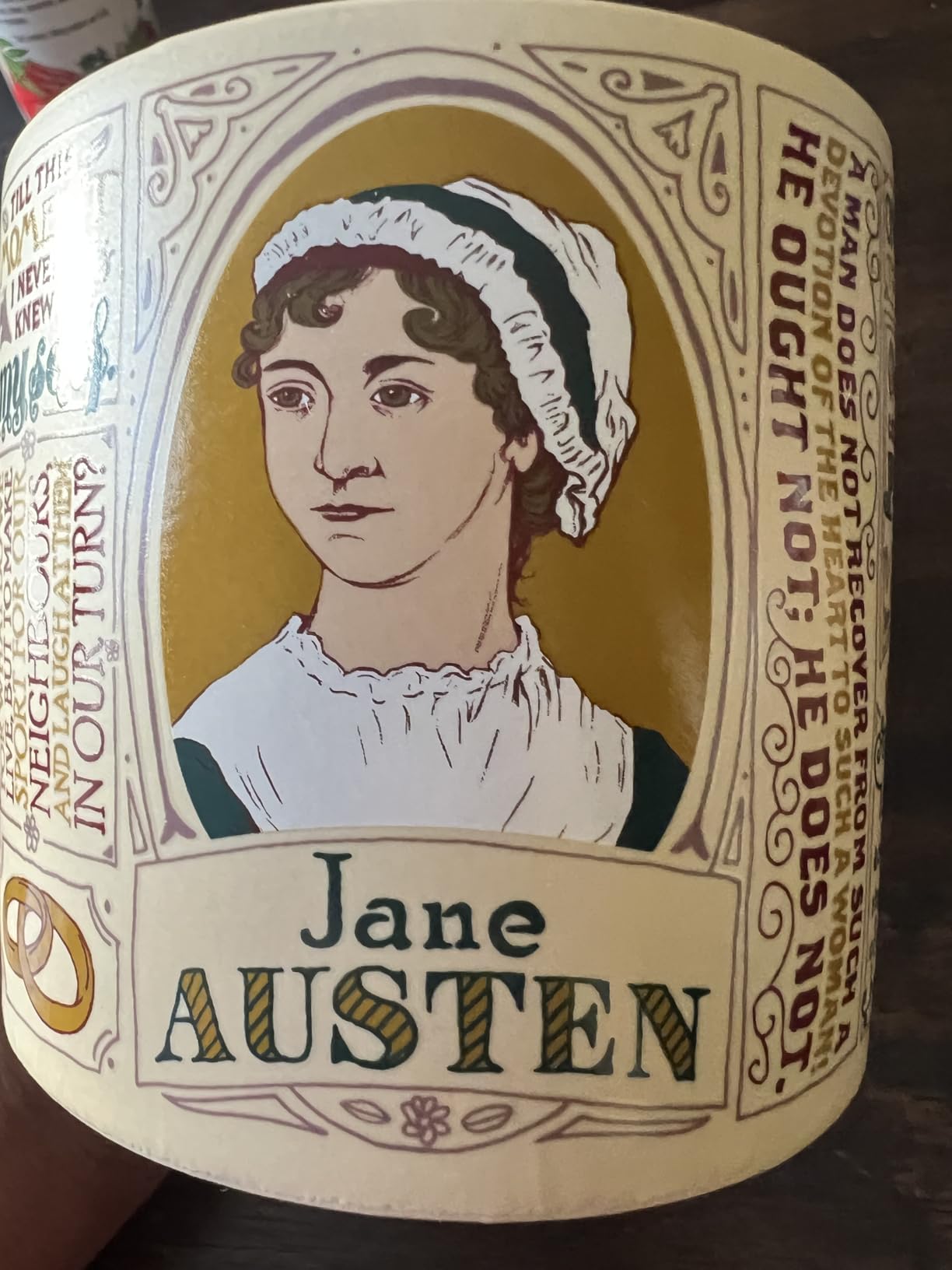 The Unemployed Philosophers Guild Jane Austen Coffee Mug - Austen's Most Famous Quotes and Depictions, Comes in a Fun Gift Box, 14 oz customer photo 2