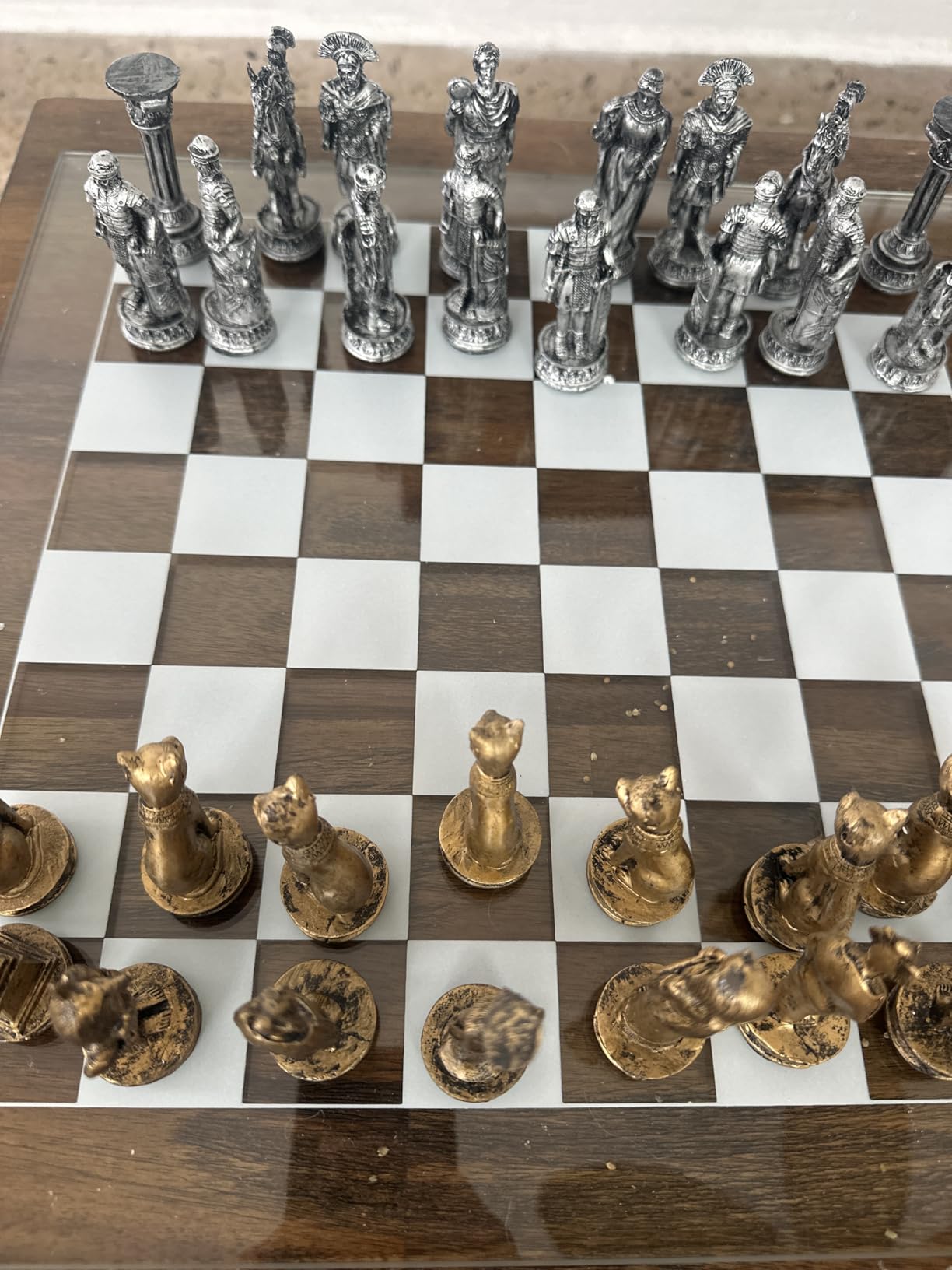 Pacific Giftware Romans vs Egyptians Chess Set with Glass Board - Historical Themed Collectible Game Set customer photo 1