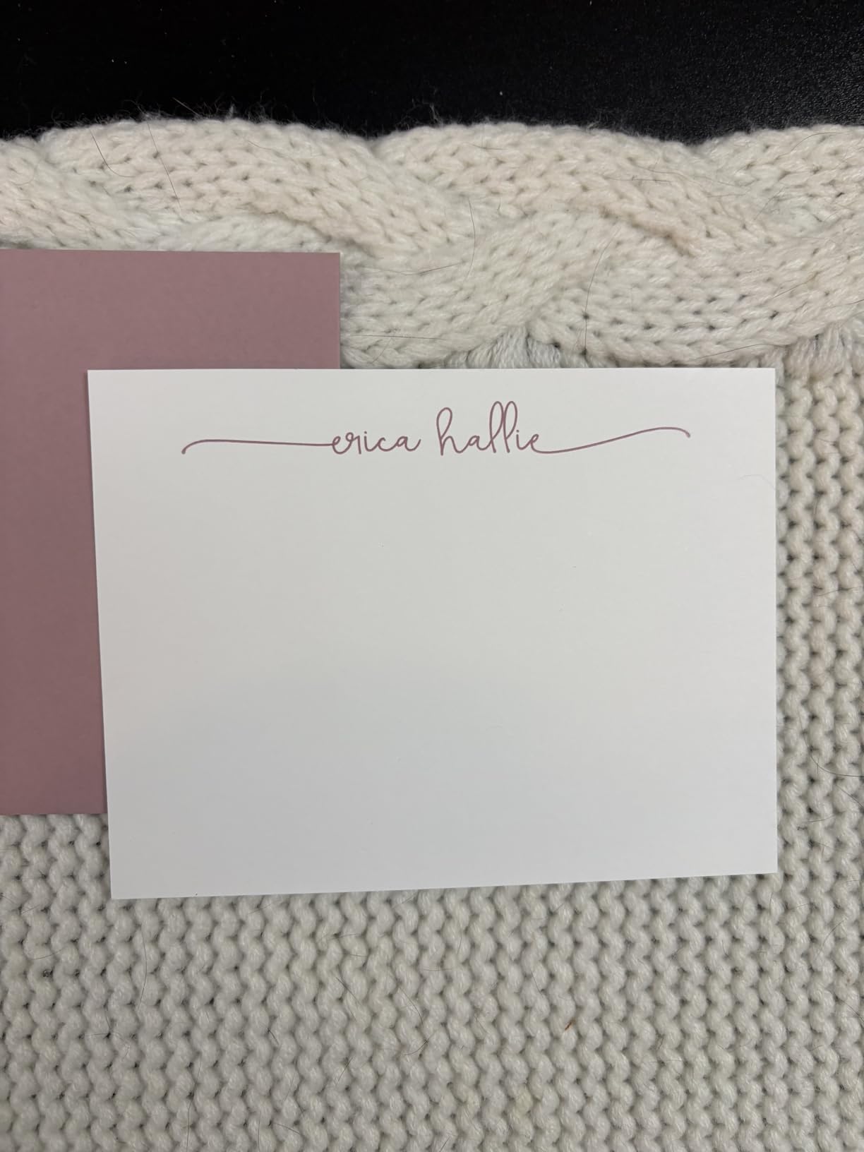Curio Press Personalized Stationery for Women & Men - A2 Flat Thank You Cards with Custom Notecards, Handmade Personalized Note Cards with Envelopes and Name, Custom Stationery - Swash Script Flat customer photo 2