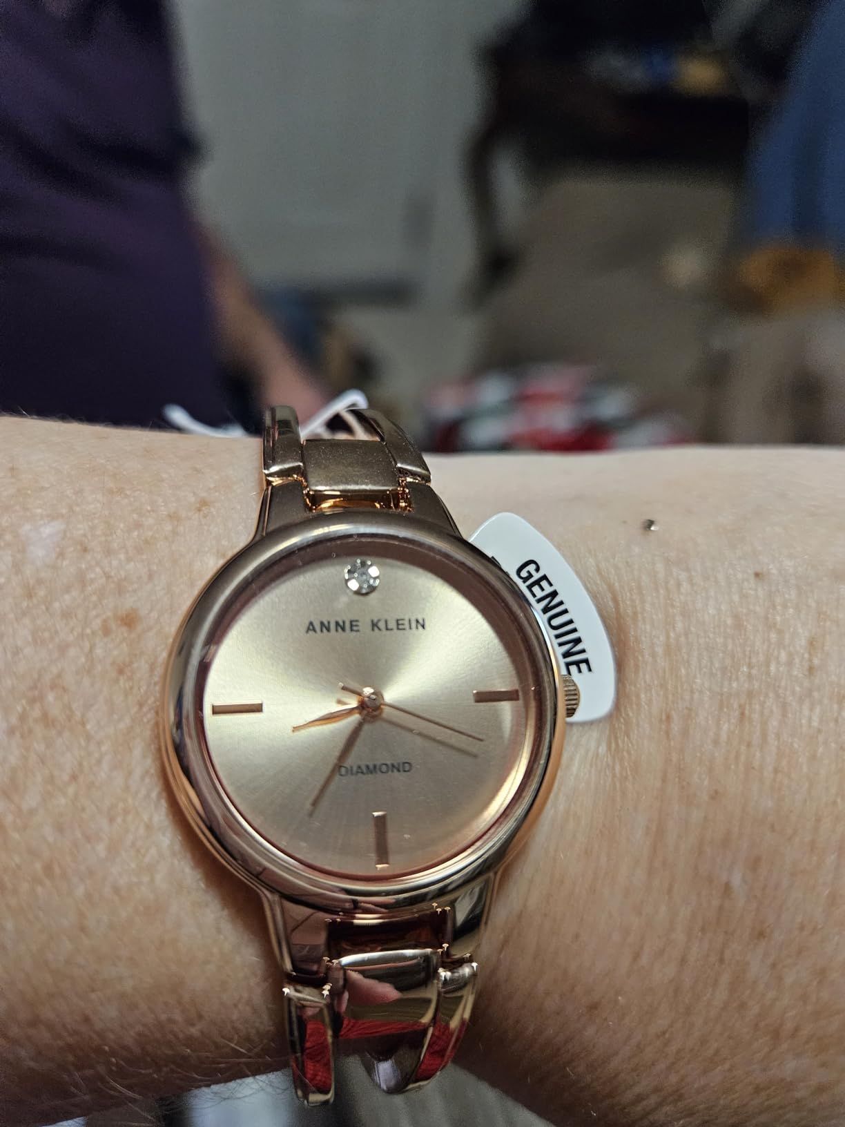 Anne Klein Women's Genuine Diamond Dial Bangle Watch customer photo 1