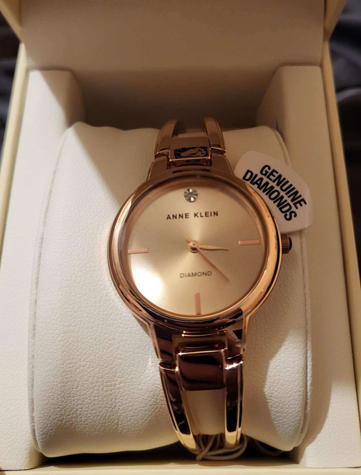 Anne Klein Women's Genuine Diamond Dial Bangle Watch customer photo 2