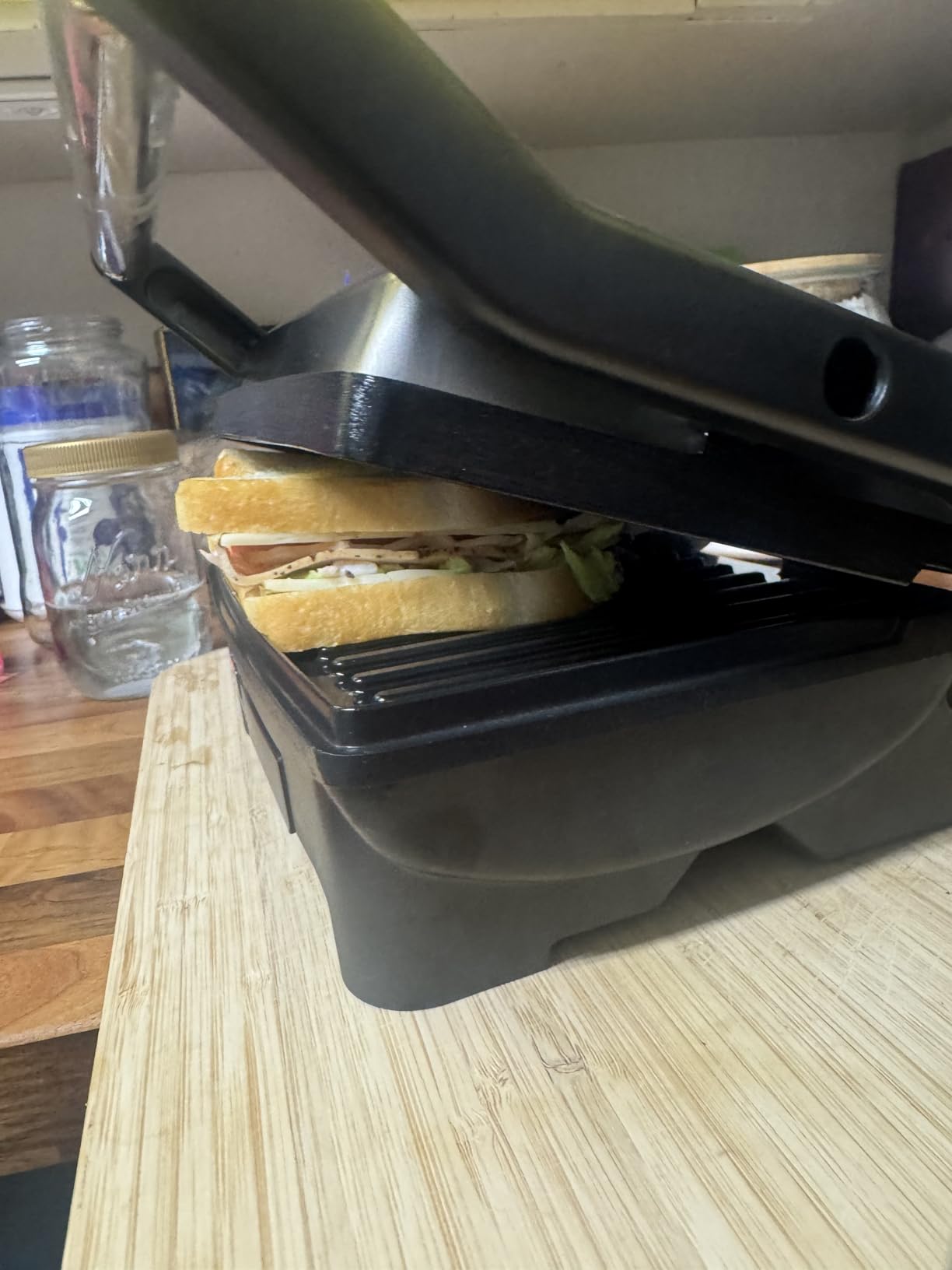 Chefman Electric Panini Press Grill, Compact 2-Slice Sandwich Maker, Non-Stick Coated Plates, Opens 180 Degrees, Dishwasher Safe, Removable Drip Tray, Stainless Steel/Black customer photo 1