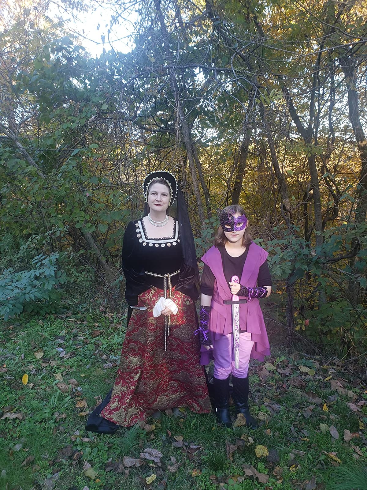 Anne Boleyn Costume for Women, Renaissance Style Multicolored Queen of England Halloween Costume customer photo 2