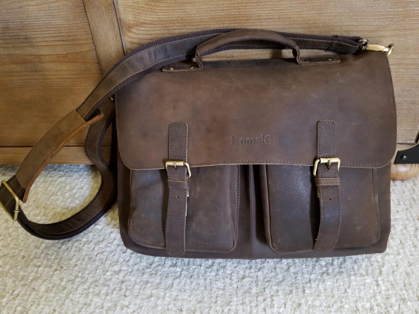 KomalC 16 Inch Leather briefcase Laptop Messenger Bags for Men and Women Best Office Satchel Bag customer photo 2