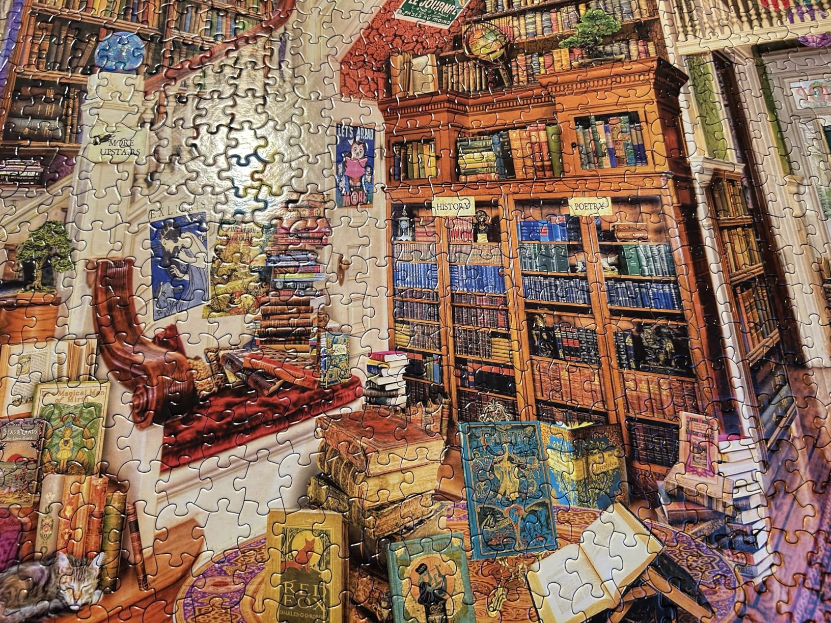 White Mountain 1000 Piece Jigsaw Puzzle Fun Library Book, Readers Paradise customer photo 1