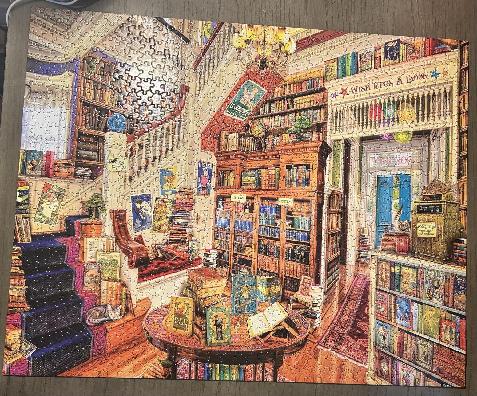 White Mountain 1000 Piece Jigsaw Puzzle Fun Library Book, Readers Paradise customer photo 2