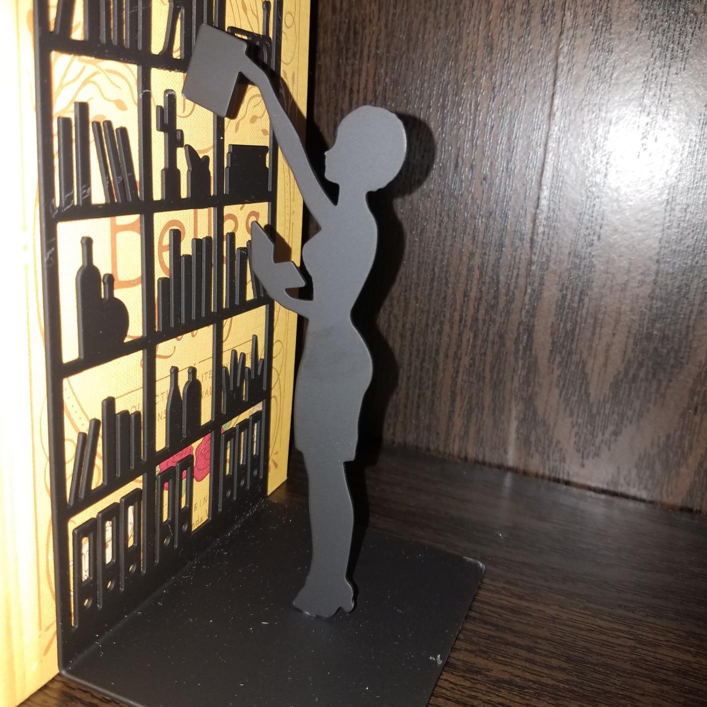 Balvi The Library Metal Bookend - Decorative and Functional Book Holder for Home and Office - For Book Lovers customer photo 2