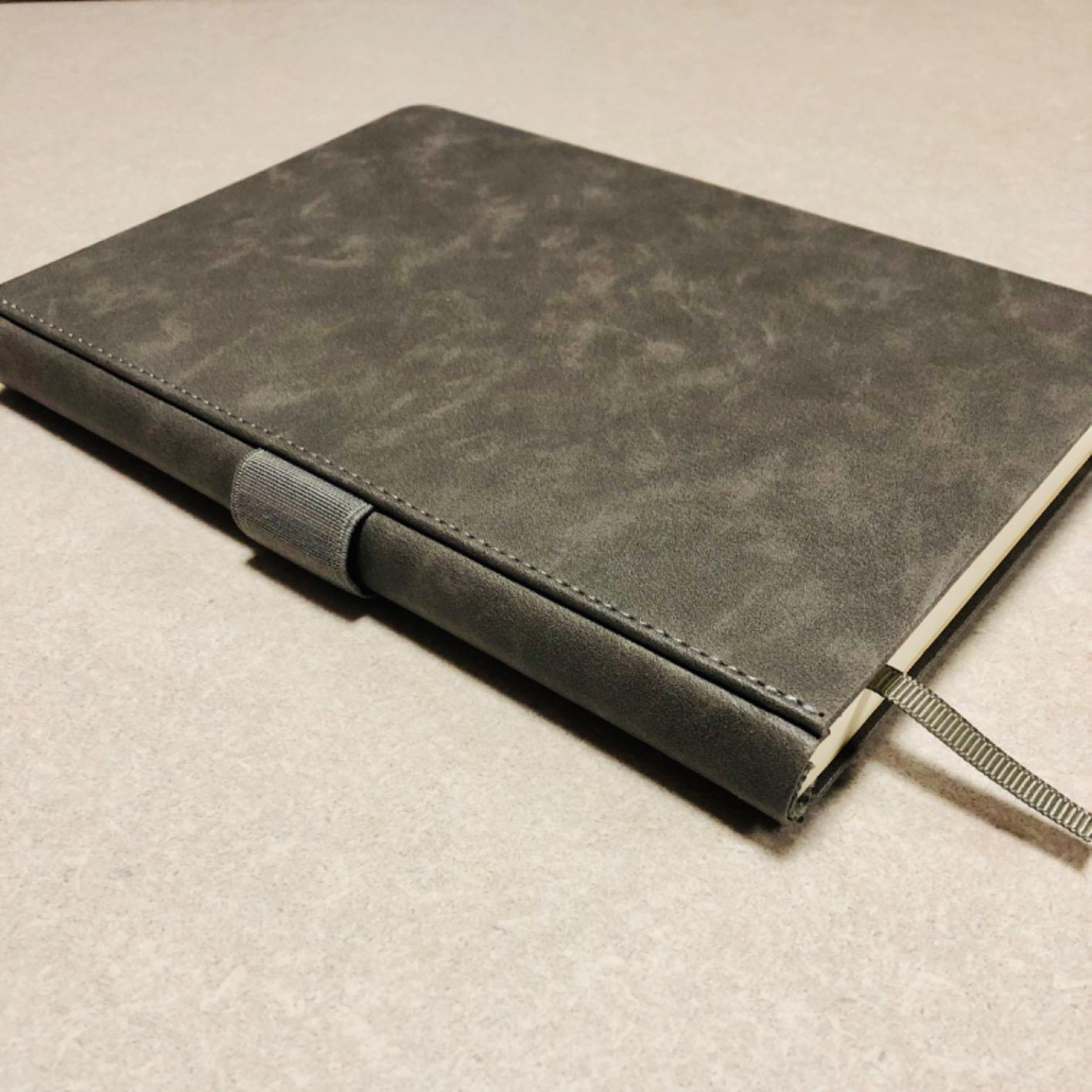 Lemome Thick Classic Notebook with Pen Loop A5 College Ruled Hardcover Writing Notebook with Pocket + Page Dividers Gifts, Banded, Large, 180 Pages, 8.4 x 5.7 in customer photo 2