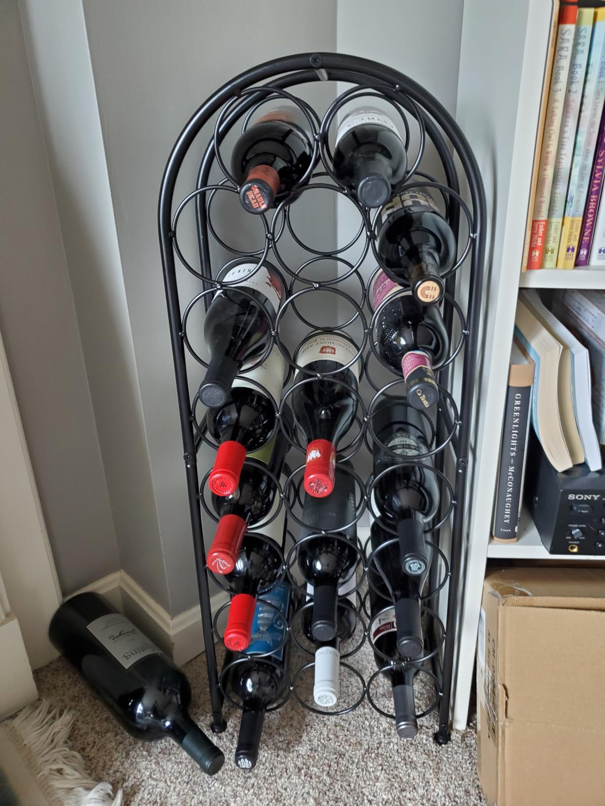 PAG-Mass 23 Bottles Arched Freestanding Floor Metal Wine Rack Wine Bottle Holders Stands, Black customer photo 1
