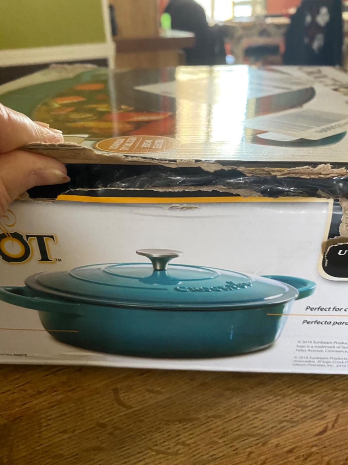 Crock-Pot Artisan Enameled Cast Iron Braiser W/Lid, 5 Quart, Teal Ombre customer photo 1