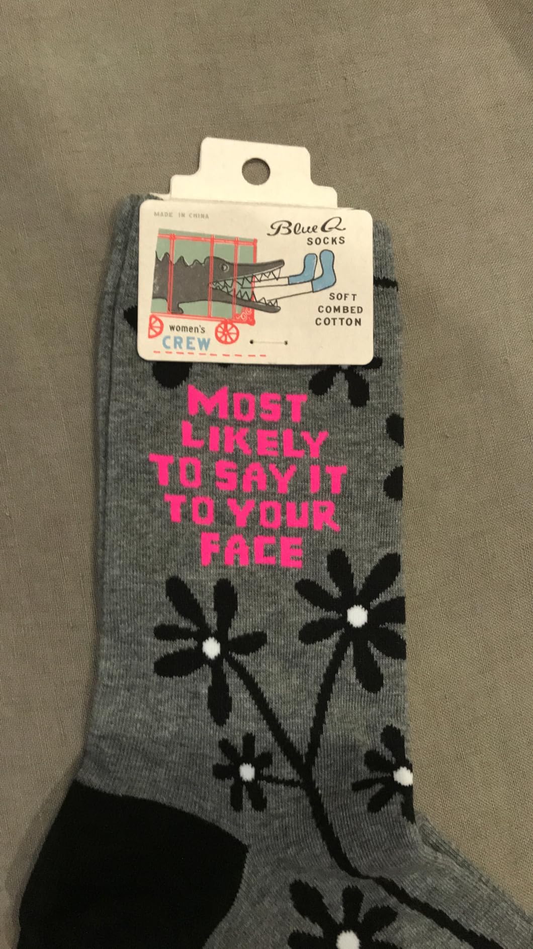 Blue Q Women's Funny Novelty Crazy Crew Socks with Sayings customer photo 1