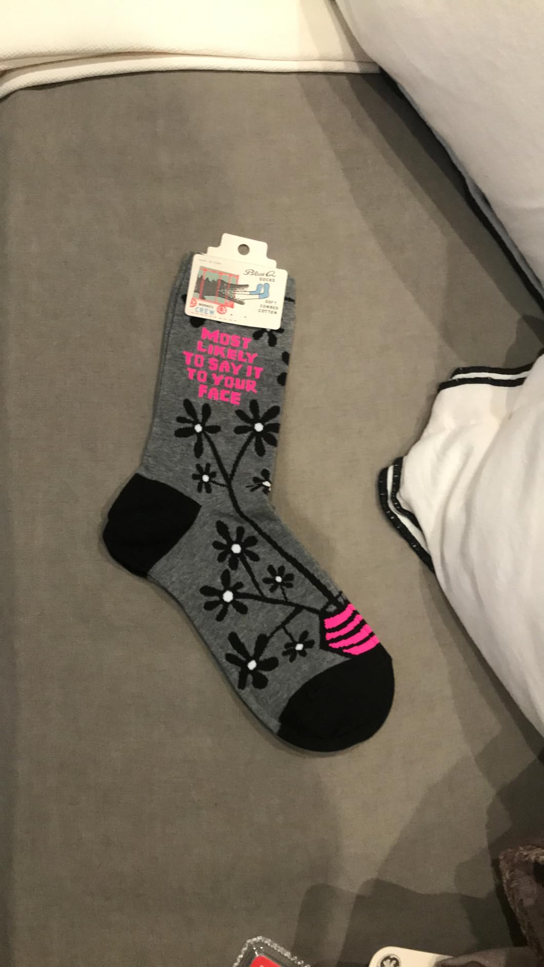 Blue Q Women's Funny Novelty Crazy Crew Socks with Sayings customer photo 2