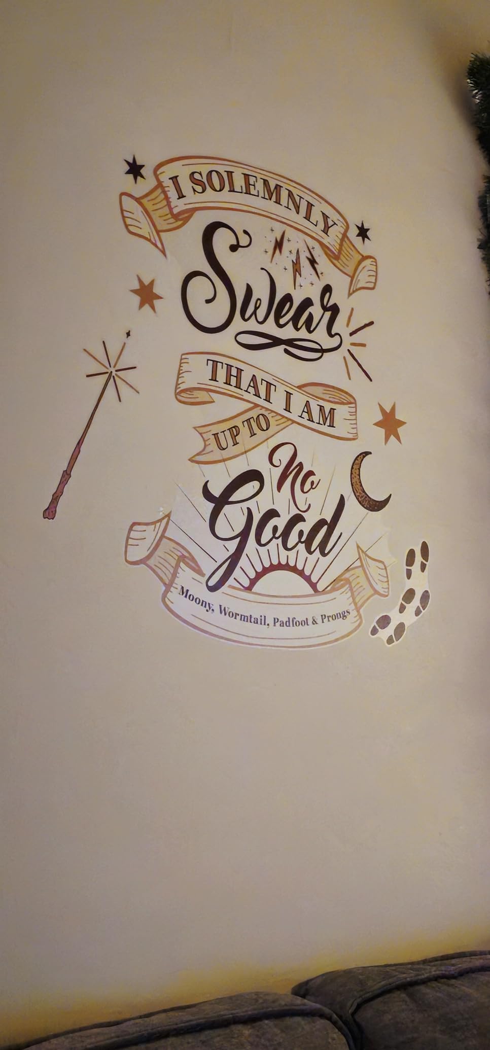 RoomMates RMK3607GM Harry Potter Marauder's Map Quote Peel and Stick Giant Wall Decals, Brown customer photo 1