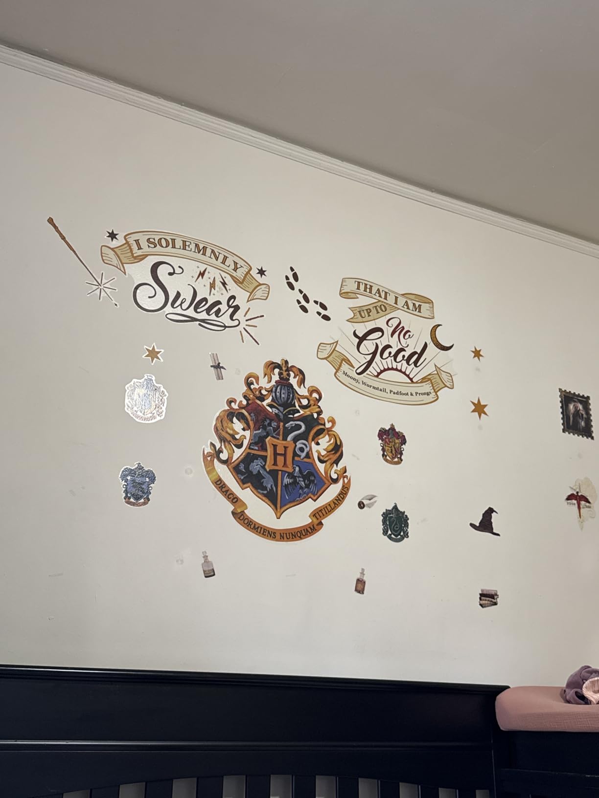 RoomMates RMK3607GM Harry Potter Marauder's Map Quote Peel and Stick Giant Wall Decals, Brown customer photo 2