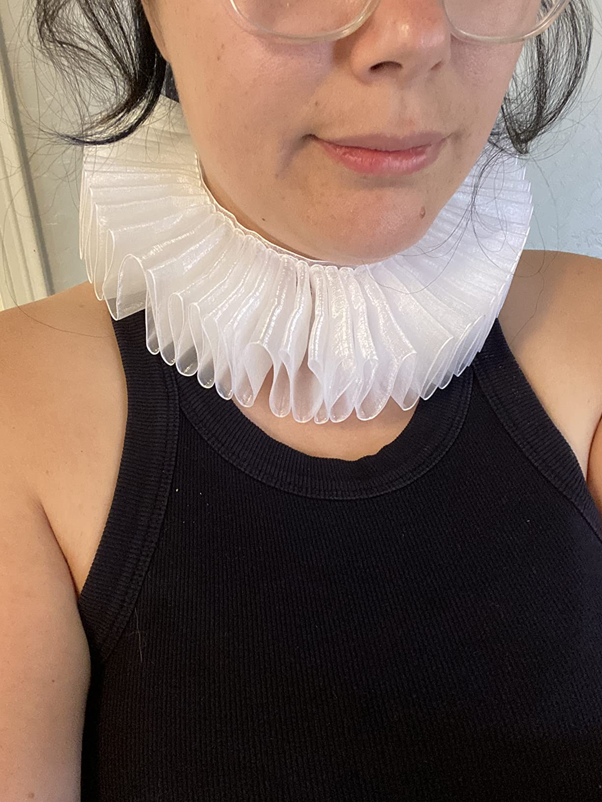 GRACEART Elizabethan Dickens Ruff Neck Clown Collar Elizabeth Wrist Ruffs Ruffle Cuff Arm Bands customer photo 1