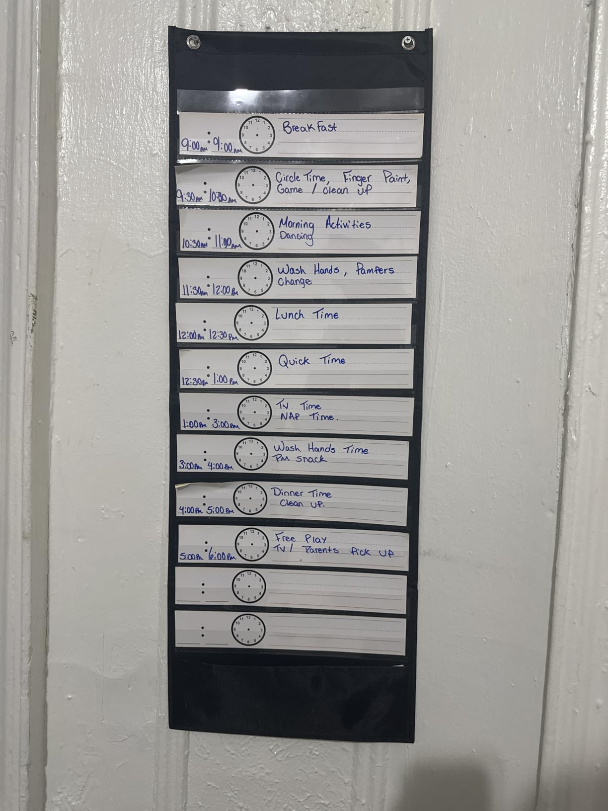 Essex Wares - Daily Schedule Pocket Chart, Black, 13 Pockets | Ultra-Durable Visual Schedule for Classrooms or Home, Easy to Use, Reusable, Sentence Strips customer photo 2