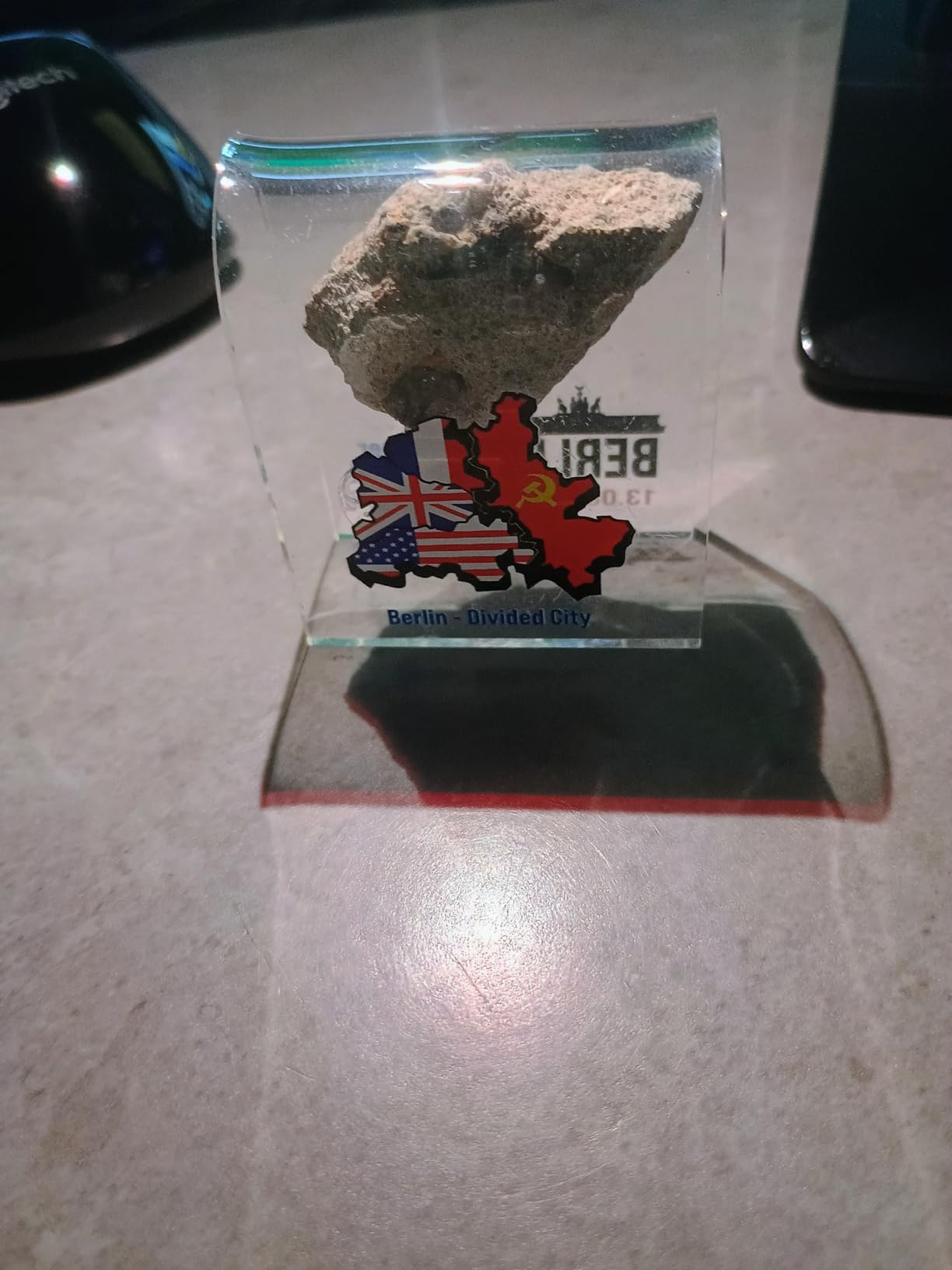 Original Piece of the Berlin Wall - Authentic Souvenir from the Real Wall in Germany Mounted in Acrylic Display (Small (2
