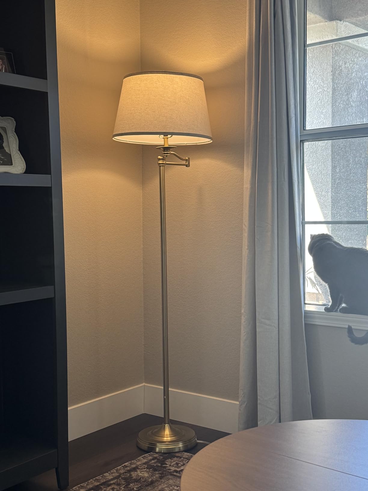 Brightech Caden LED Floor lamp, Great Living Room Decor, Tall Lamp With Swing Arm, Classic Lamp for Living Rooms & Offices, Industrial Standing Lamp for Bedroom Reading - Bronze customer photo 2