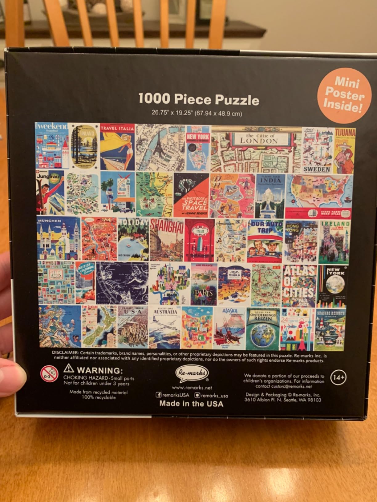 Re-Marks Vintage Atlas Puzzle, 1000-Piece Puzzle for All Ages customer photo 2