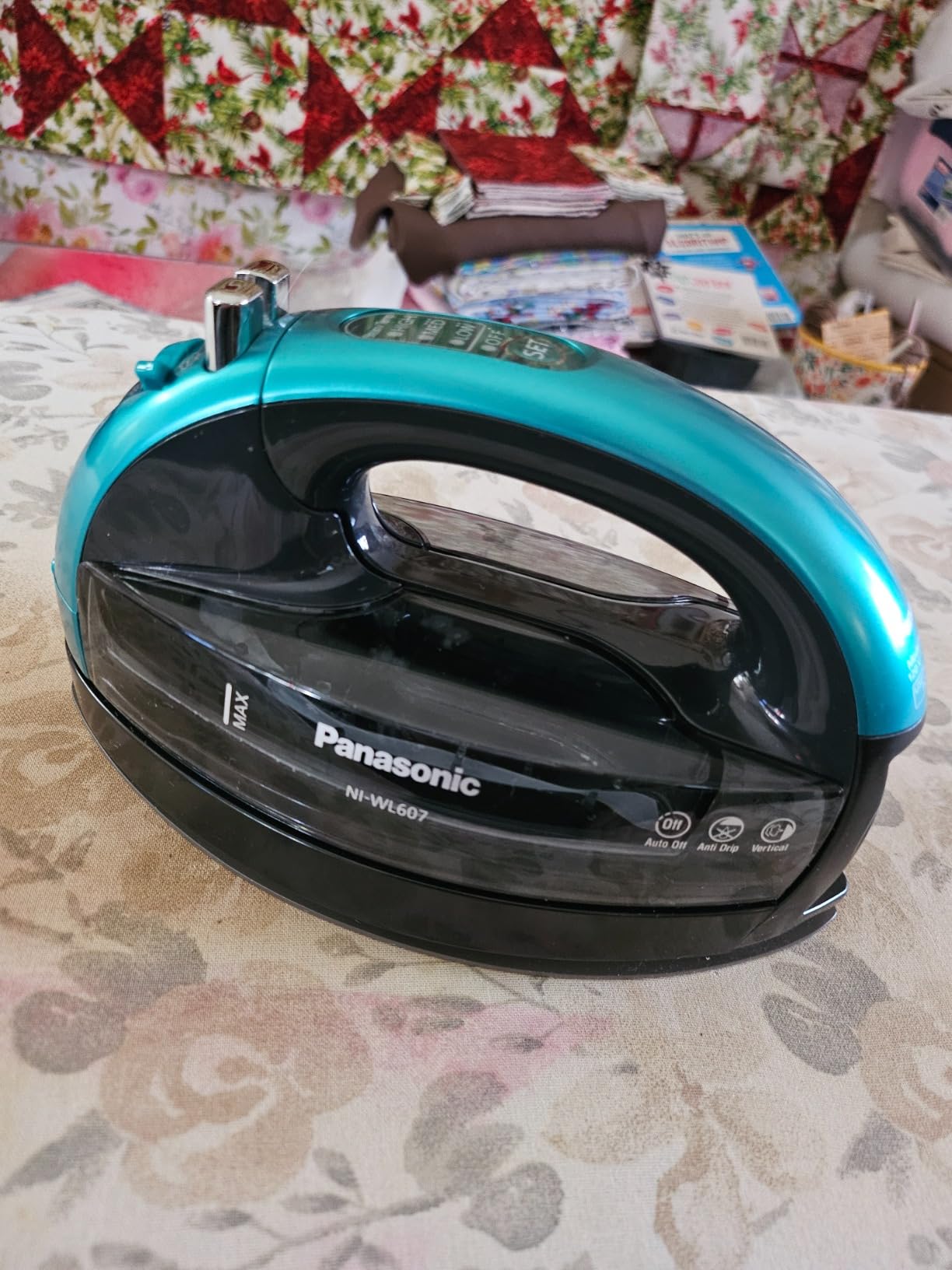Panasonic Teal 360 Freestyle Cordless Iron NI-WL607 - Portable Steamer for Clothes with Ceramic Charging Base, Vertical Steam Irons, Compact Heavy Duty Press Ironing Machine, 2000 Watts customer photo 2