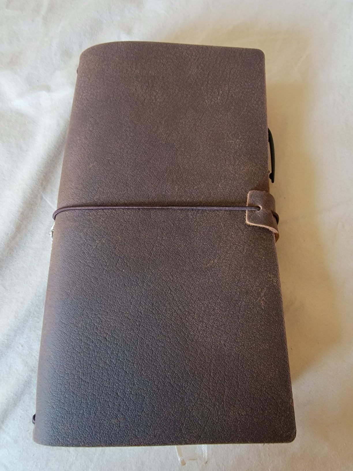 newestor Refillable Leather Journal Travelers Notebook - 8.5 x 4.5 Travel Diary with 5 Inserts + Pen Holder and Binder Clip, Standard Size, Brown customer photo 2