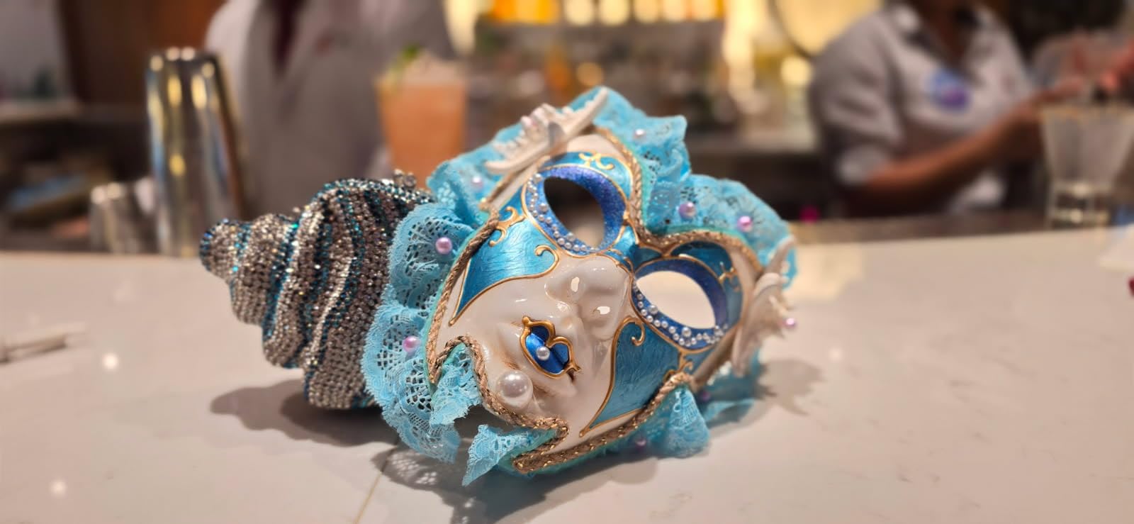YU FENG Venetian Masquerade Mask Set, Adult Carnival Costume Mask on Stick for Mardi Gras, Masquerade Ball & Party Decor customer photo 1