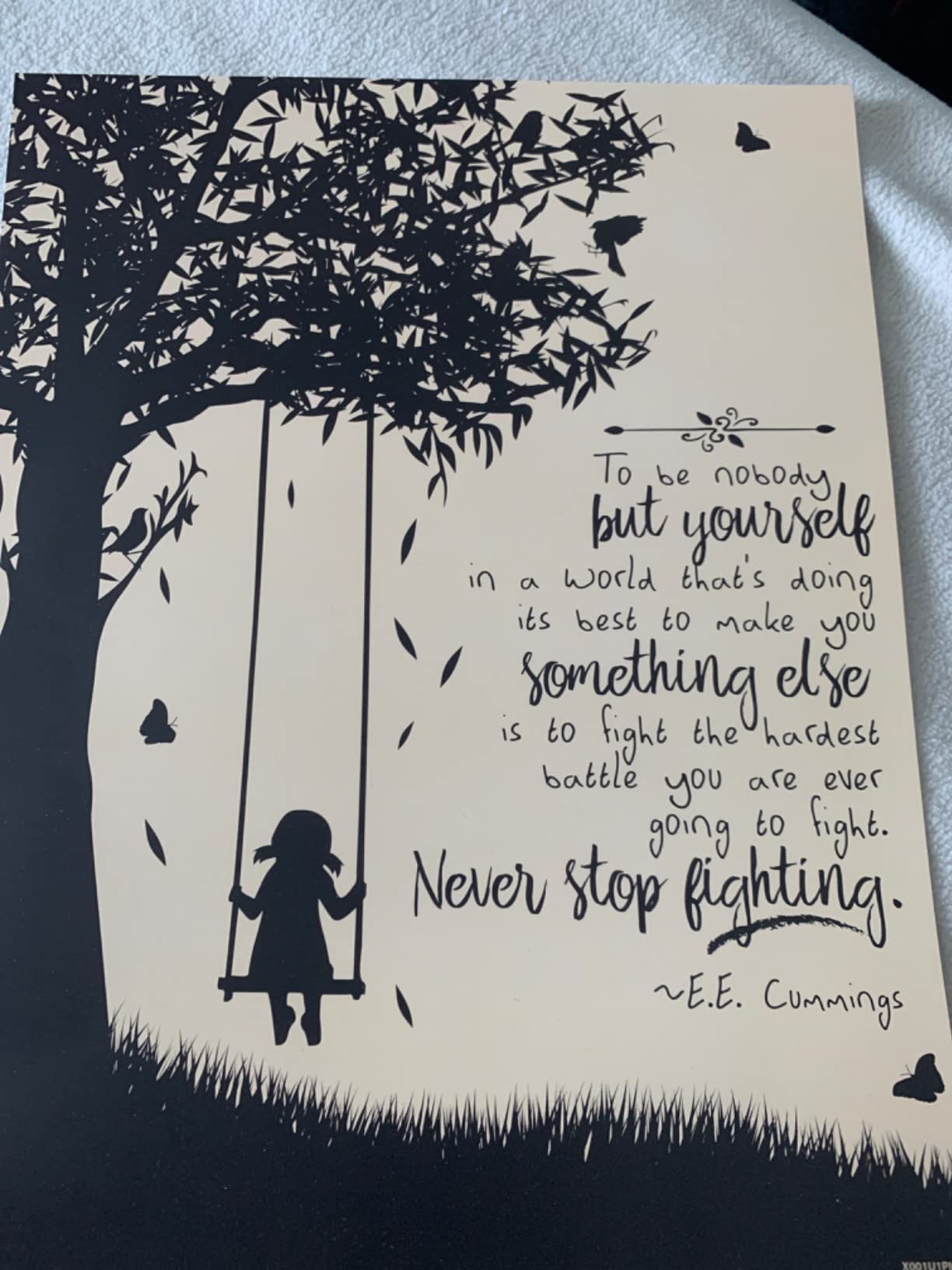 To Be Nobody But Yourself - E.E. Cummings 11x14 Unframed Motivational Wall Art - Literature Book Posters for English Classroom, Home Office or Anywhere you Want Motivational Posters - Literary Print customer photo 2