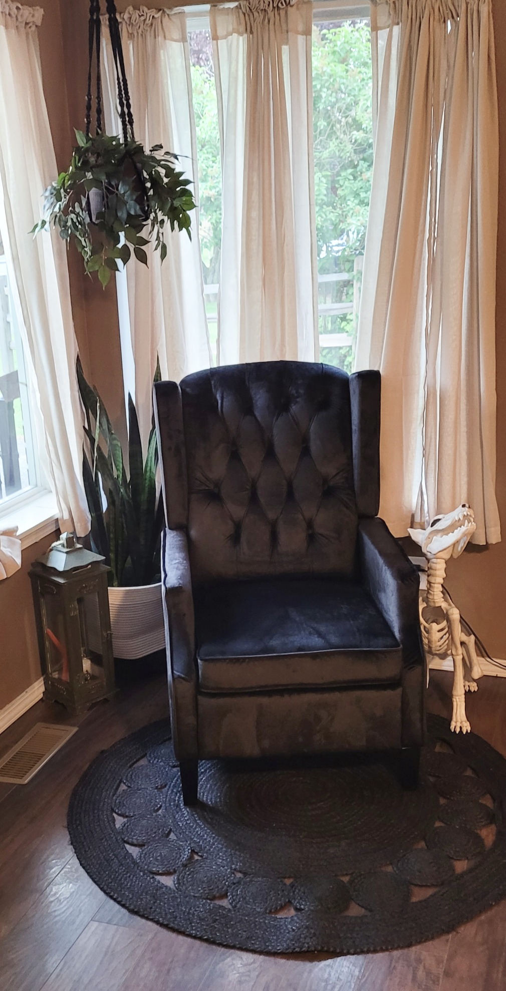 Christopher Knight Home Diana Wingback Recliner, Black + Dark Brown customer photo 1