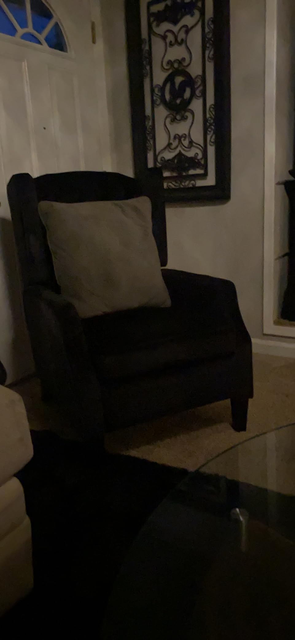 Christopher Knight Home Diana Wingback Recliner, Black + Dark Brown customer photo 2