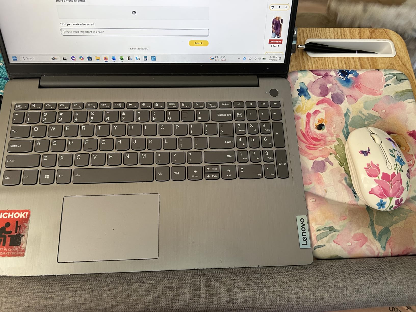 HUANUO Lap Desk - Fits up to 17 inches Laptop Desk, Built in Mouse Pad & Wrist Pad for Notebook, Laptop, Tablet, Lap Stand customer photo 1