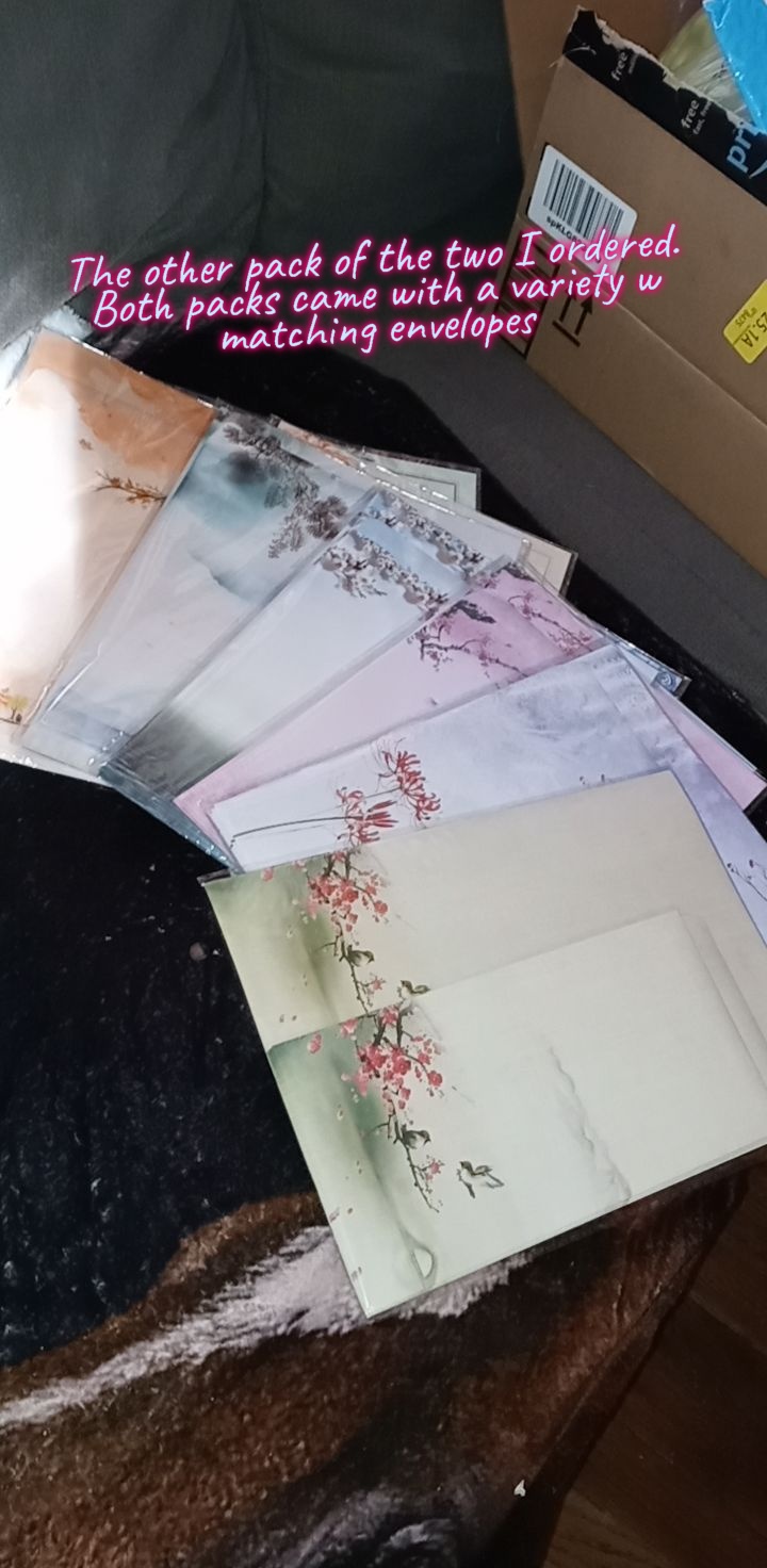 Stationary Set Japanese Stationery Letter Writing Paper, 48 Pack Stationary paper and envelopes set Ink Painting Design - 48 Stationary papers + 24 Envelopes customer photo 1