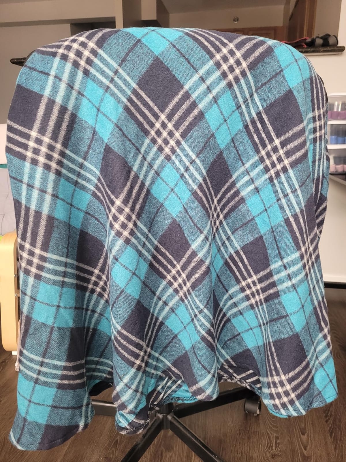 IDEALSANXUN Womens Plaid Wool Skirts Elastic Waist A-Line Pleated Tartan Long Skirts customer photo 1