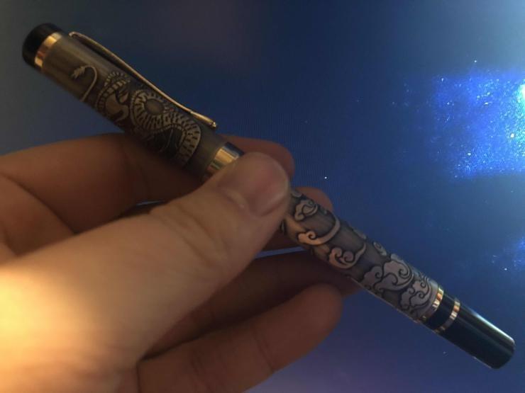 Ancient Silver Jinhao Dragon Fountain Pen Fine Nib Executive Fountain Pens Set, Vintage Pens Collection, Business Pen, Ink Refill Converter customer photo 1