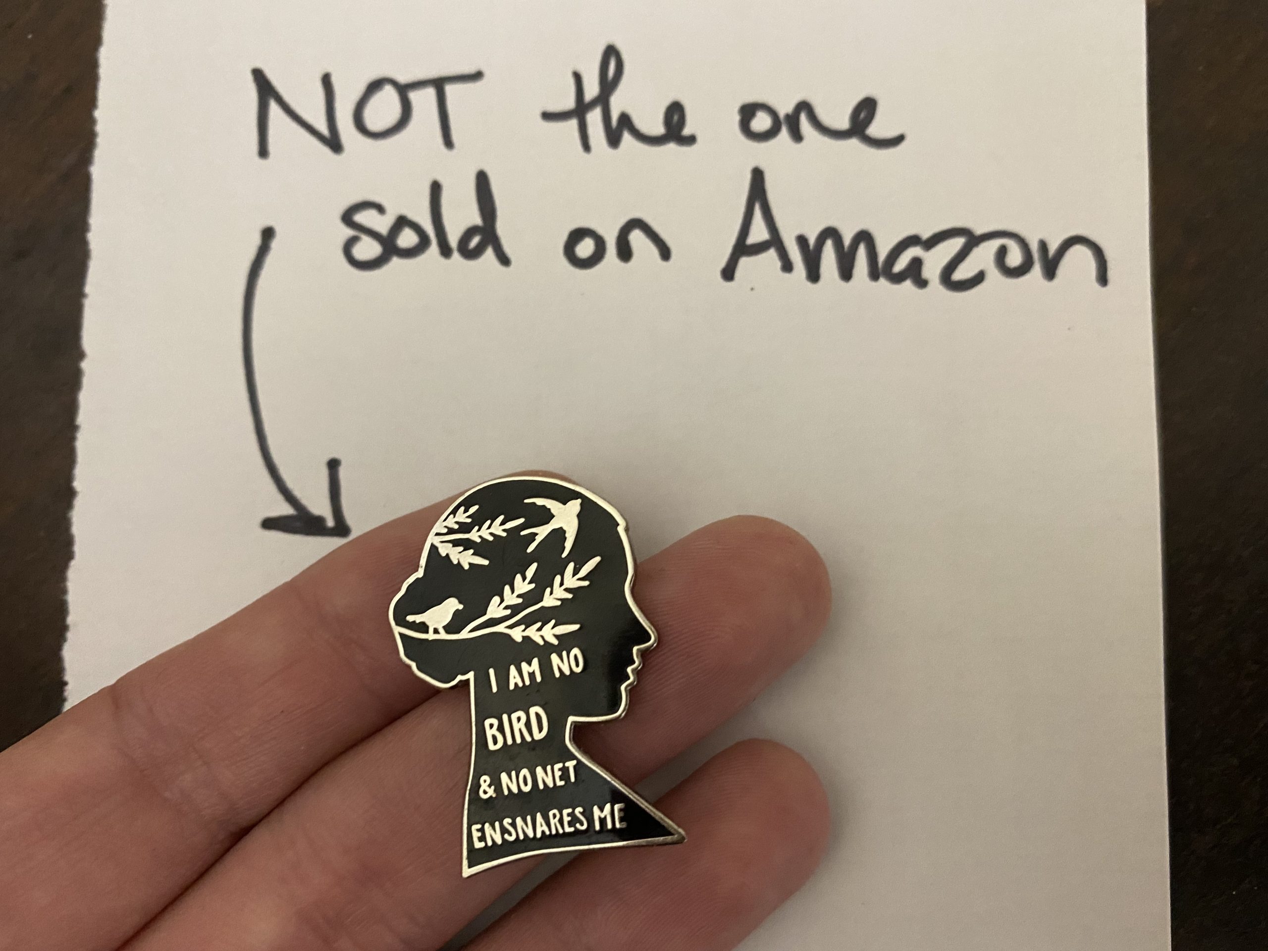 Jane Eyre Charlotte Bronte I am No Bird Book Quote Enamel Pin customer photo 1