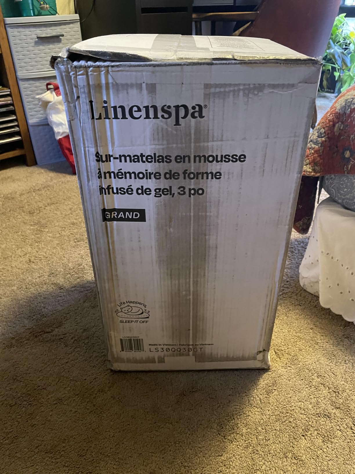 Linenspa Memory Foam Mattress Topper, Twin XL Size - 3 Inch Gel Infused Memory Foam - Plush Feel - Cooling and Pressure Relieving - CertiPUR Certified - Dorm Room Essentials customer photo 1